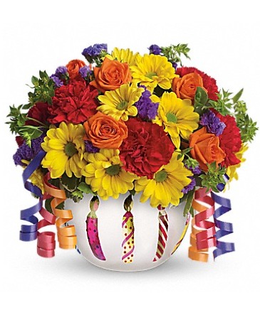 BIRTHDAY CELEBRATION BOWL FLOWER ARRANGEMENT in Hampstead, NC | Surf City Florist