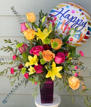 Birthday Confetti Vase Arrangement