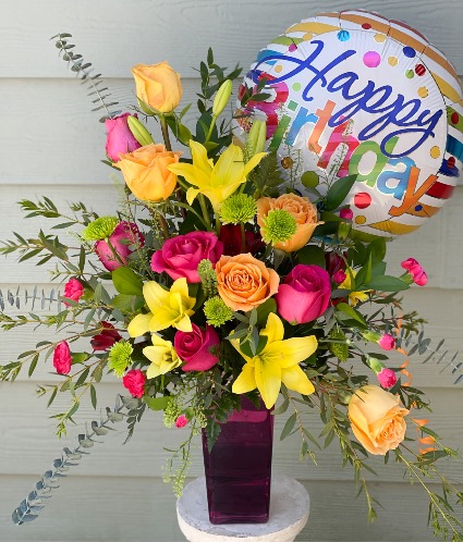 Birthday Confetti Vase Arrangement