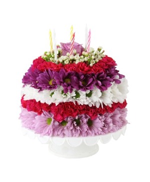 Birthday Flower Cake fresh arrangement