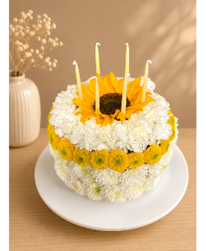 Birthday Sunlight Pastel Floral Cake