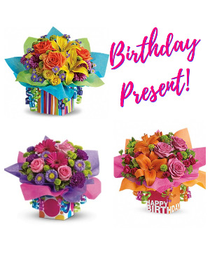 Birthday Present  Birthday Blooms Box  Assorted flowers/ boxes