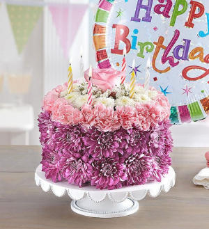 BIRTHDAY WHISHES FLOWER CAKE  BIRTHDAY
