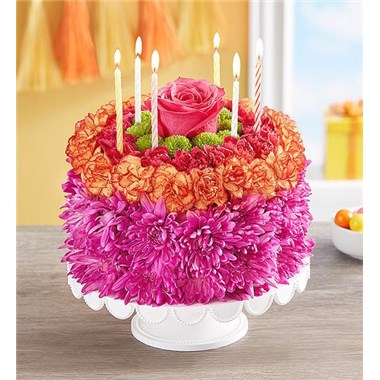Birthday Wishes Flower Cake 