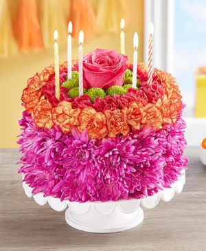 Birthday Wishes Flower Cake 