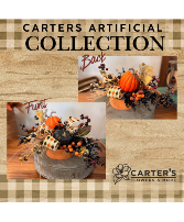 Black and Orange Harlequin Ribbon Cente Artificial 