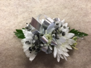 Black and White Wrist Corsage