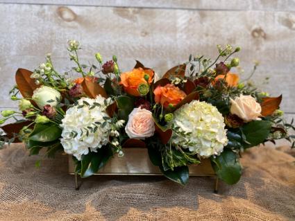 Premium Thanksgiving Centerpiece  in brass keepsake dish