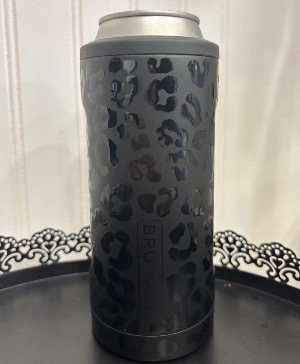 Black Leopard 12oz Slim Can 