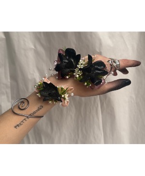 Black Orchid Spiral Corsage