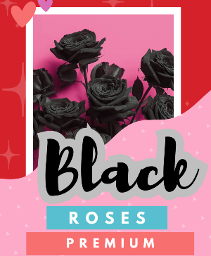 Black Roses Fresh Vase Arrangement
