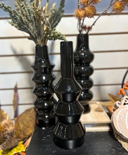 Black Spiral Vase vase