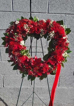 Bleeding heart  Sympathy Wreath