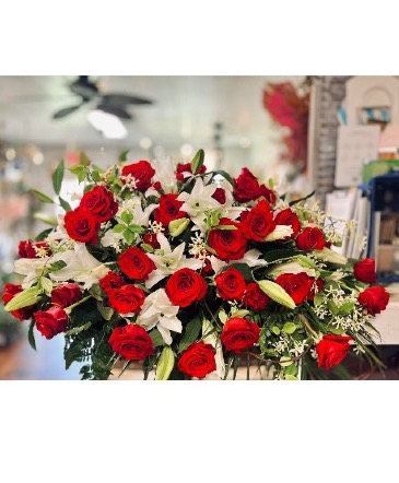 Peaceful Farewell  Casket Spray in Bay Saint Louis, MS | The French Potager