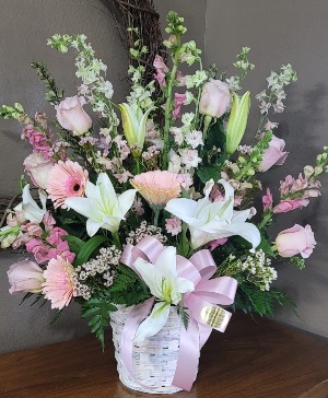 Blessed assurance  Basket arrangement 