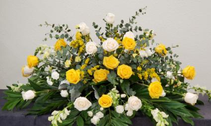 Blissful Sunshine Casket flowers