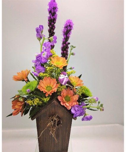 Blooming Birdhouse  Floral Arrangement