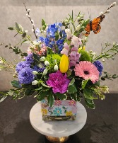 Blooms & Butterflies Vase Arrangement