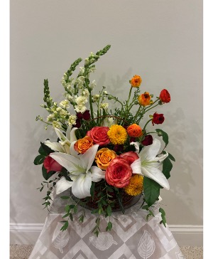 Blossom Overflow II Basket or Glass Bowl Arrangement