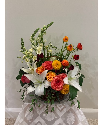 Blossom Overflow II Basket or Glass Bowl Arrangement