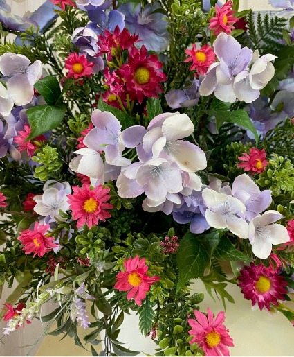 Blue and Pink Silk Sympathy Basket 
