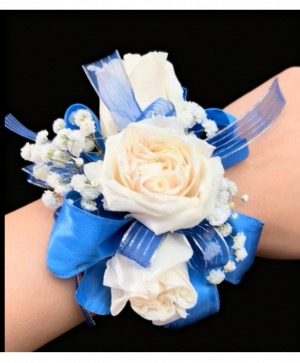 Blue and White  Hand Corsage