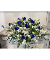 Blue and White Casket Saddle  Casket Saddle 