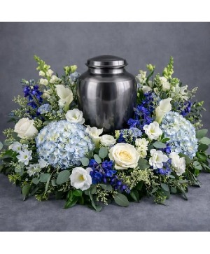 Blue and White cremation piece 