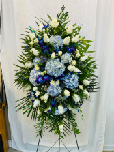 Blue and White Departure Spray
