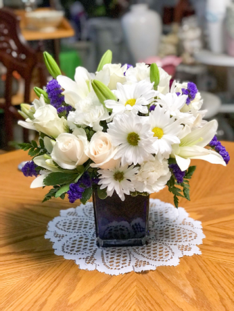 Blue and White Floral Arrangement