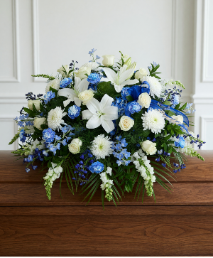 Blue Memories Casket Spray