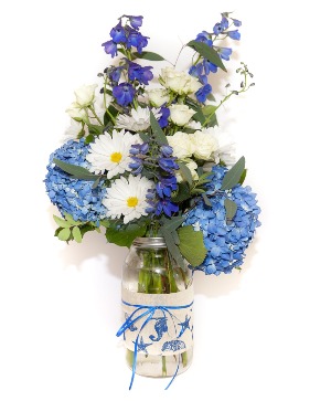 Blue and white ocean Mixed arrangement