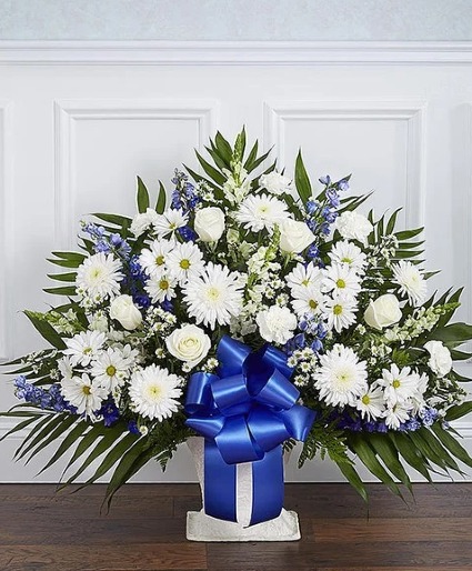 Blue and White Paper Mache  sympathy 