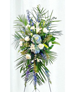Loving: Blue and White Standing Spray