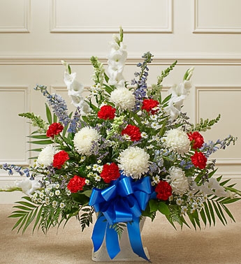 BLUE AND WHITE SYMPATHY FLOOR BASKET 