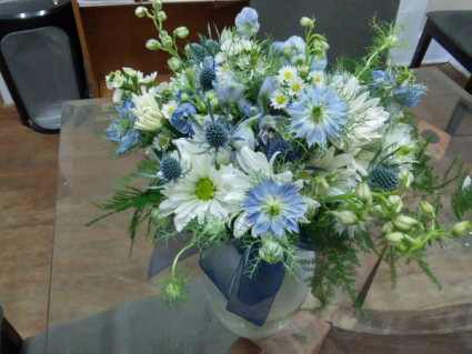 Blue and White Wedding Bouquet