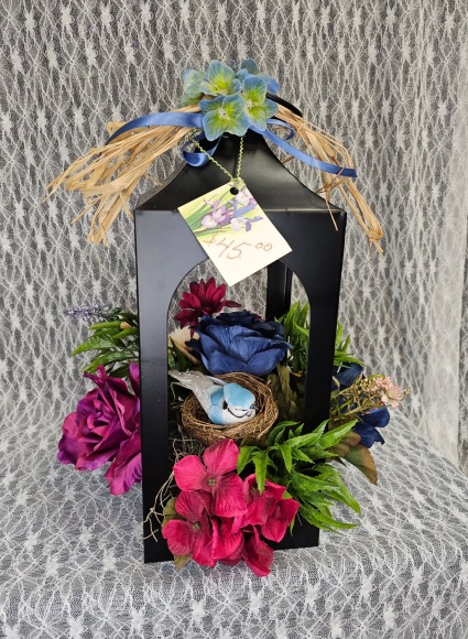 Blue Bird Amongst the Flowers 