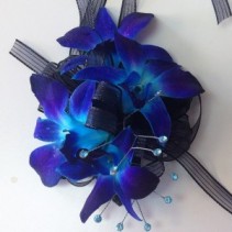 Blue Bombshell Wrist Corsage