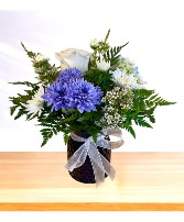 Blue Buckle Vase Arrangement