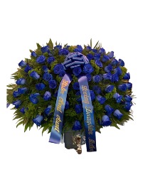 All Blue  Roses Casket 