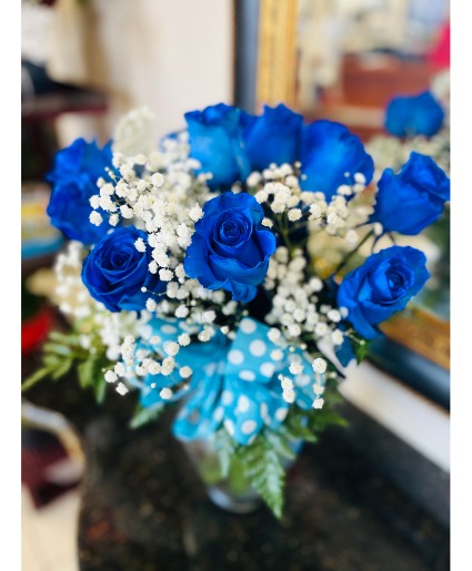 BLUE DOZEN ROSES 