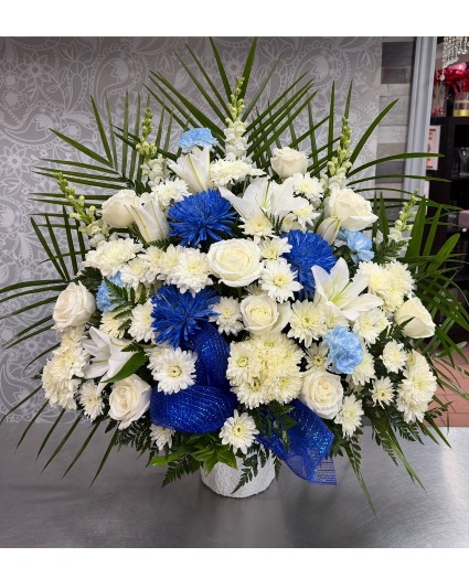 Blue Embrace  Funeral Basket
