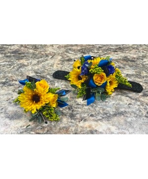 Sunflower Fields  Corsage & Boutonniere Set