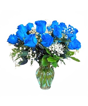 Blue Heart Dozen Roses Rose Arrangement