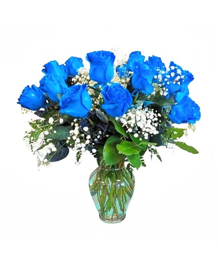 Blue Heart Dozen Roses Rose Arrangement