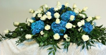 Blue Heaven Casket Spray  in Culpeper, VA | ENDLESS CREATIONS FLOWERS AND GIFTS
