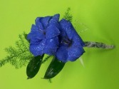 Blue horizons Blue delphinium boutonniere