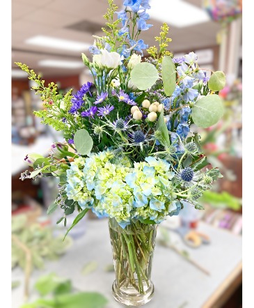 FLOWERLAND Shades of Blue Arrangement  in Athens, GA | FLOWERLAND