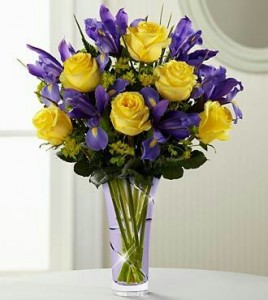 Blue iris arrangment 
