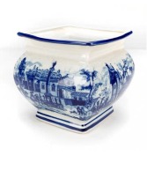 Blue Italian landscape planter home decor
